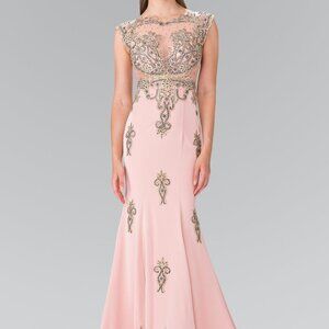 Bateau Neck Sequin Sheath Prom Dress GSGL2233